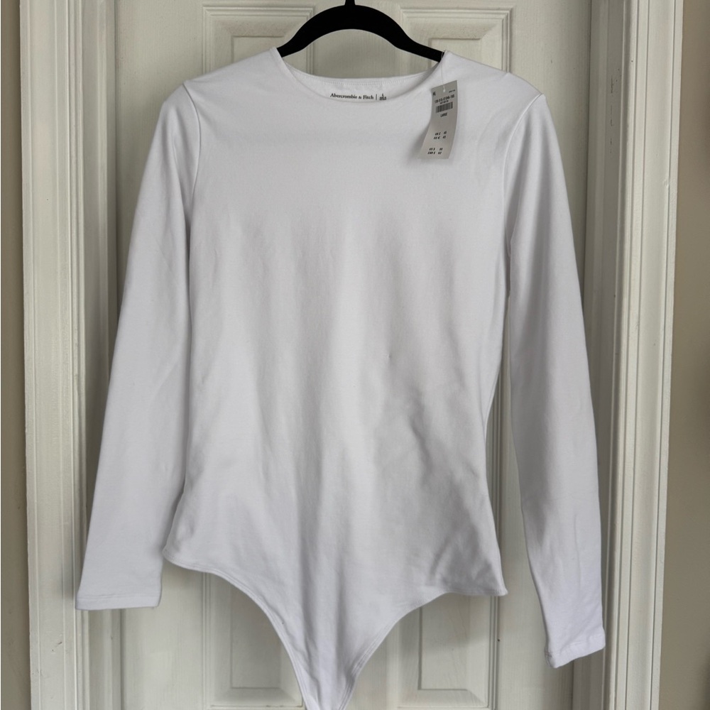 Abercrombie & Fitch White Crew Neck Bodysuit - NWT